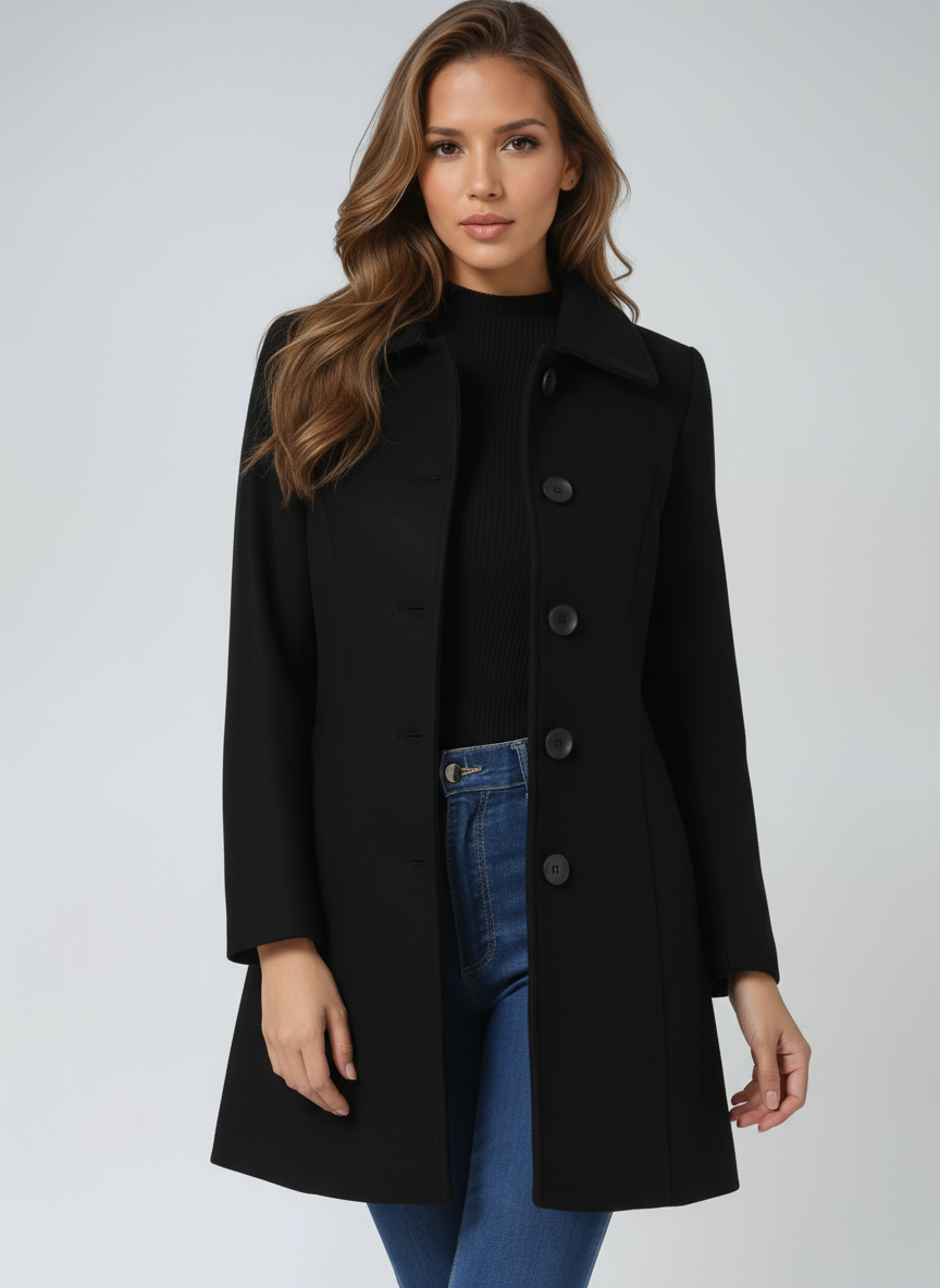 Agasalho feminino quente para inverno, casaco elegante com um botão, ideal para o frio.