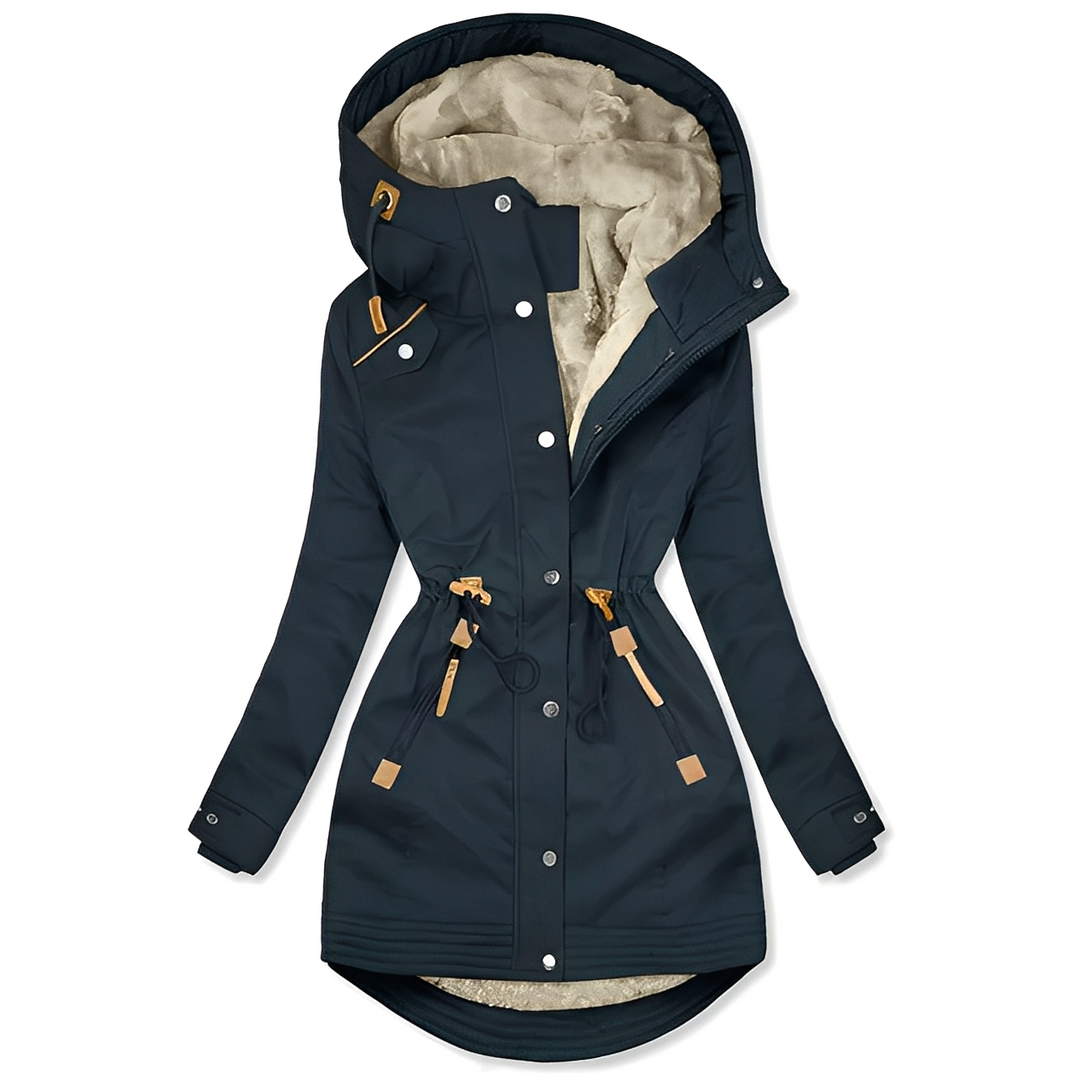 Blusão feminino Carolyn, parka moderna para inverno. Roupa exterior elegante, confortável e impermeável.