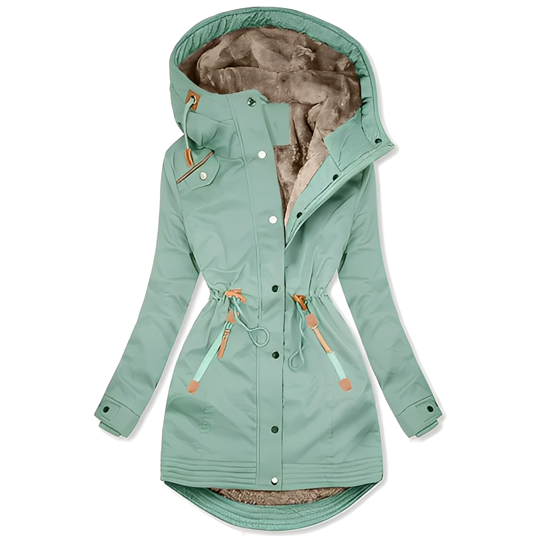 Parka Feminina Moderna Carolyn. Casaco de inverno elegante e impermeável para proteção e estilo.