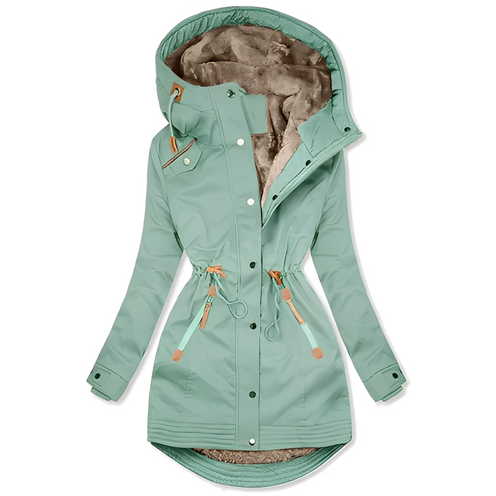 Parka Feminina Moderna Carolyn. Casaco de inverno elegante e impermeável para proteção e estilo.