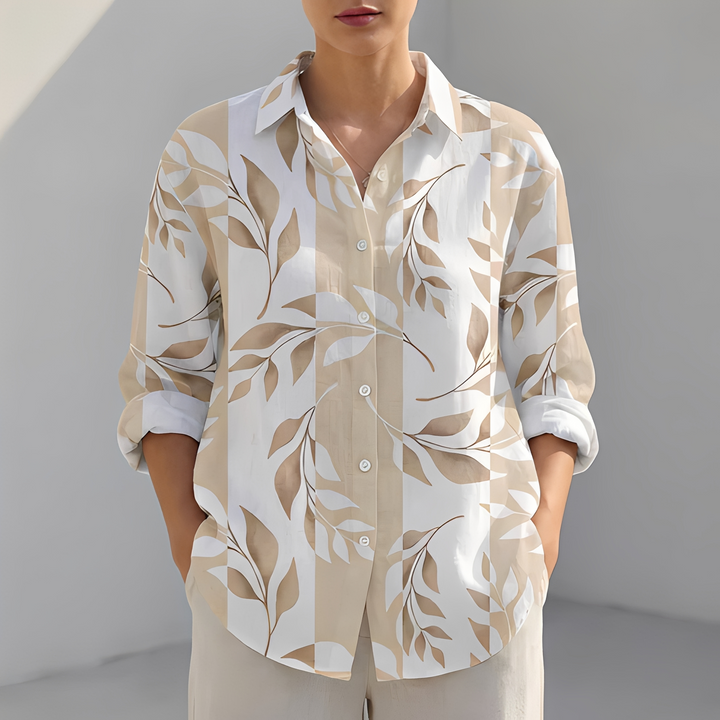 Túnica feminina descontraída e elegante para o verão. Camisa leve com decote V, ideal para o casual.