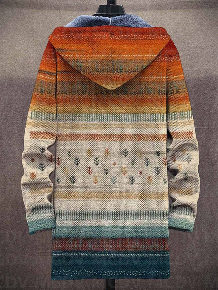 Cardigan feminino luxuoso com design artístico, perfeito para um estilo casual e elegante. Conforto para outono/inverno.
