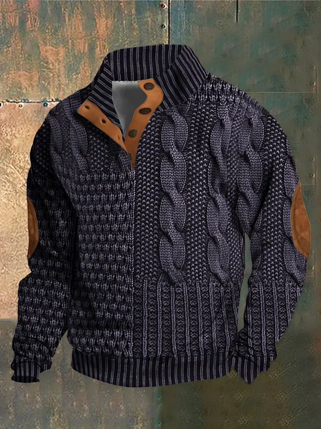 Suéter masculino de inverno, gola redonda com conforto premium, ideal para dias frios.