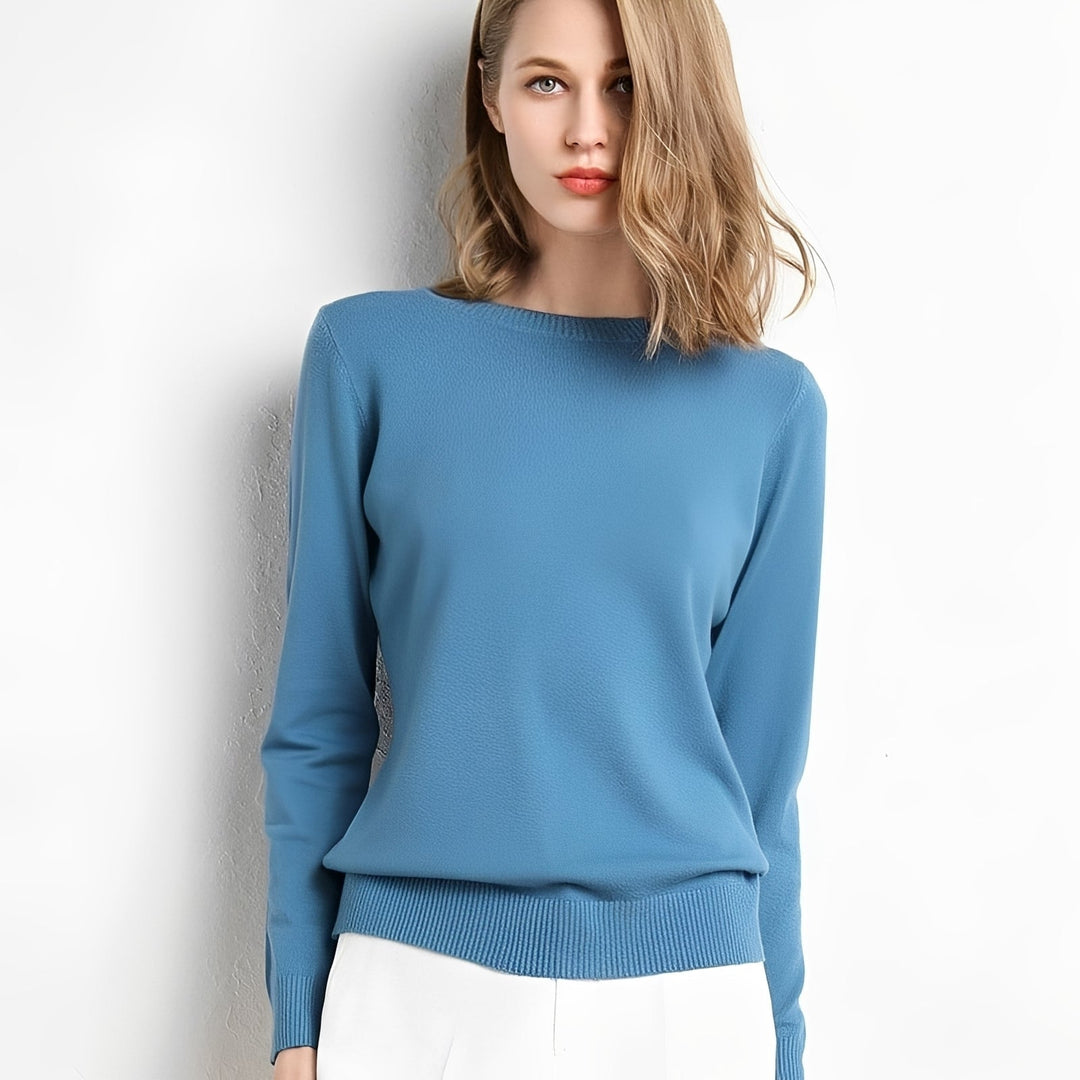 Suéter feminino Livana, casual e macio, pulôver confortável para outono/inverno.