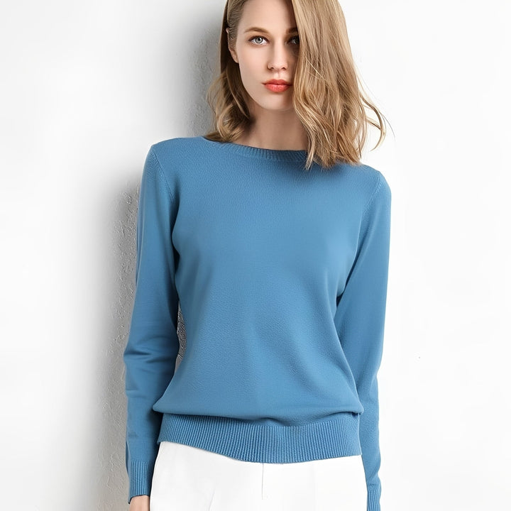 Suéter feminino Livana, casual e macio, pulôver confortável para outono/inverno.