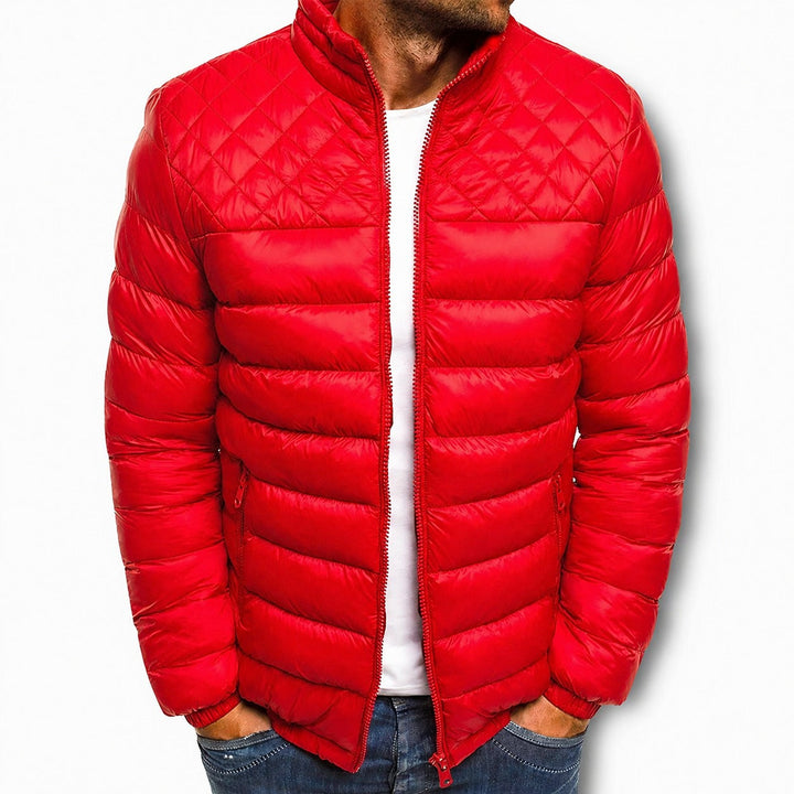 Agasalho masculino de inverno elegante e quente, jaqueta durável para homens. Roupa masculina com estilo para o frio.