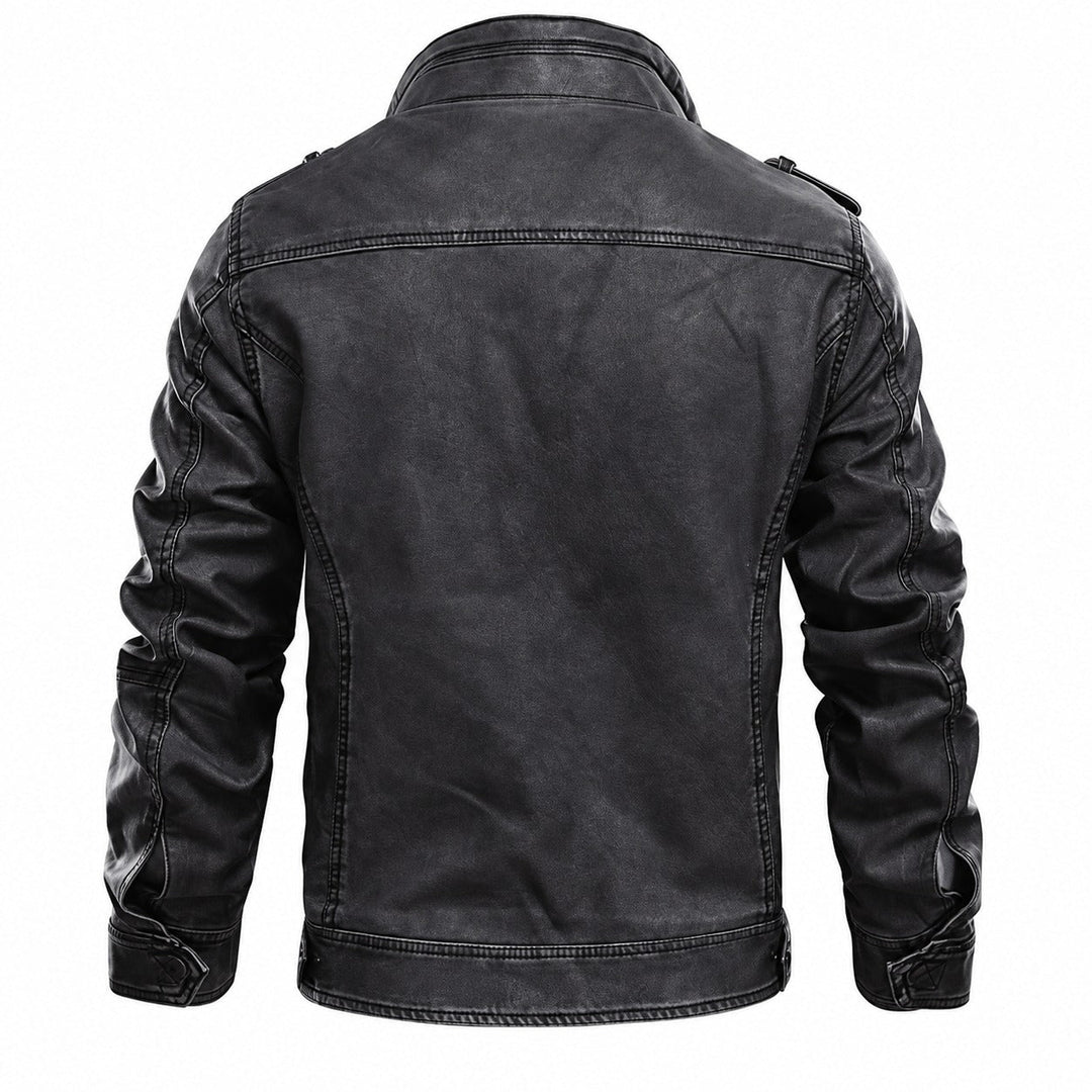 Roupa masculina: jaqueta preta clássica, perfeita para outono inverno, combinando conforto e estilo duradouro.