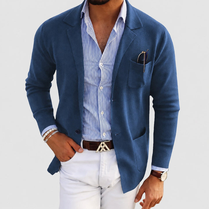 Blazer masculino casual ajustado, ideal para estilo versátil e elegante de outono inverno.