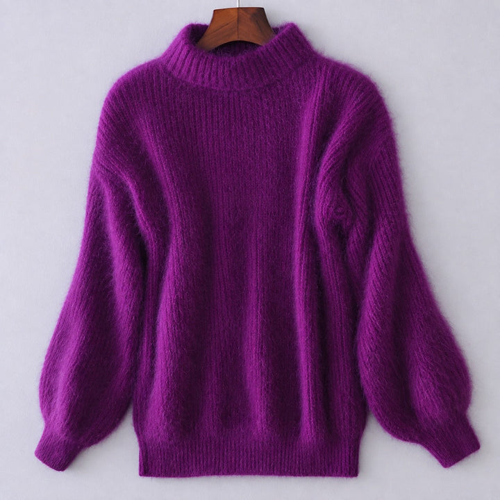 Blusa de inverno feminina, suéter de gola alta solto. Peça versátil para looks casuais e modernos, conforto garantido.