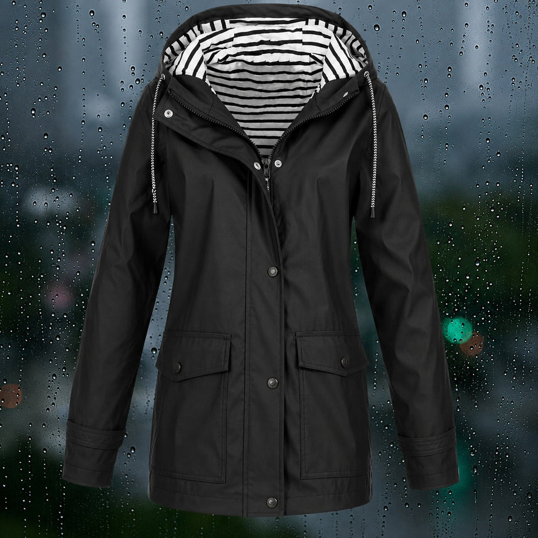 Roupa casual feminina para inverno, casaco quente com capuz e conforto.