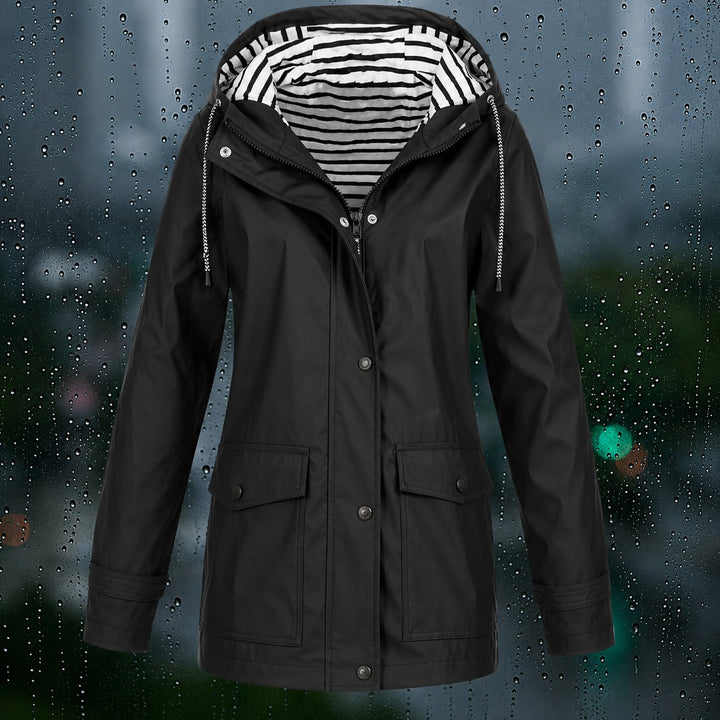 Roupa casual feminina para inverno, casaco quente com capuz e conforto.