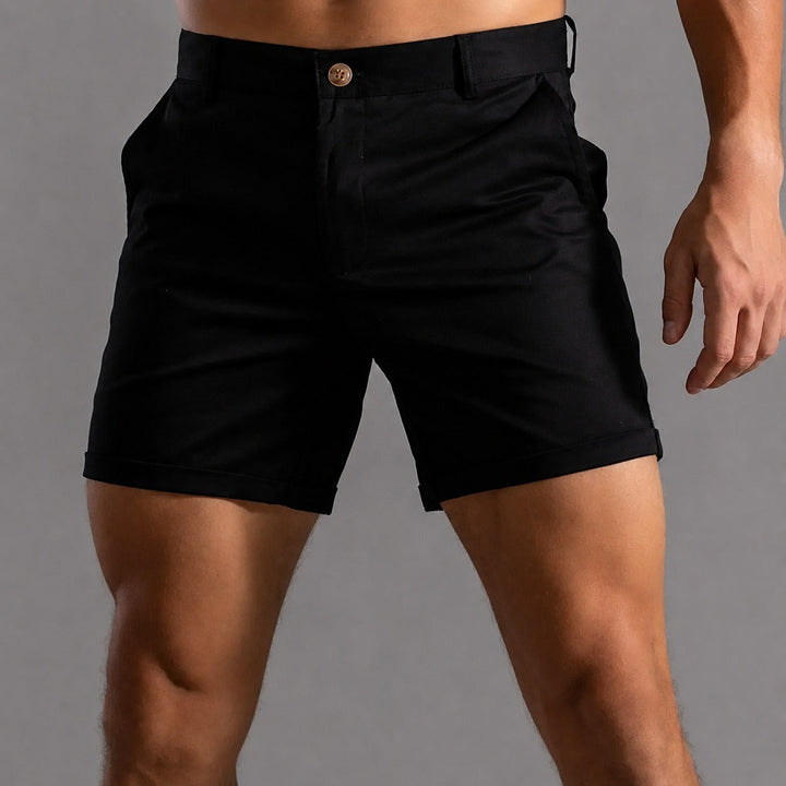 Shorts chino masculinos versáteis, ideais para um estilo casual elegante no verão, com conforto e moda.