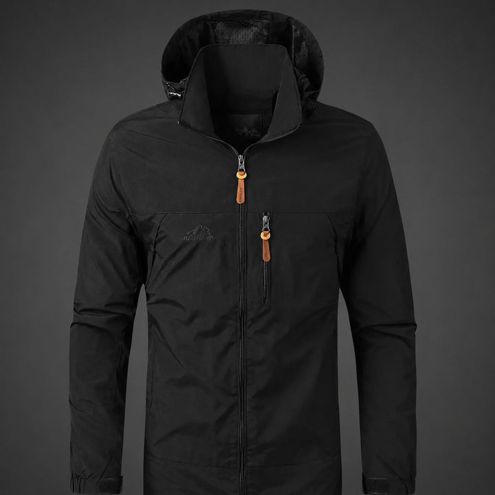 Jaqueta com capuz masculina, agasalho casual moderno. Roupa masculina confortável para diversas estações.