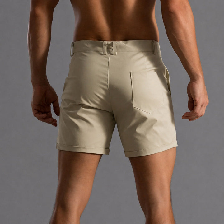 Shorts masculinos chino para um visual casual elegante, perfeito para o verão e momentos de lazer com estilo.