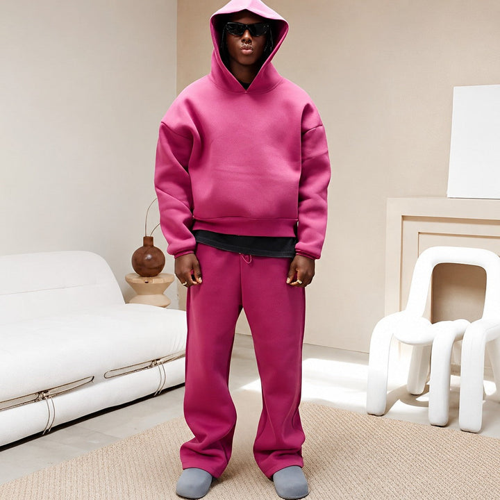 Conjunto de moletom masculino oversize para homem, roupa confortável e casual, ideal para esportes leves ou relaxar.