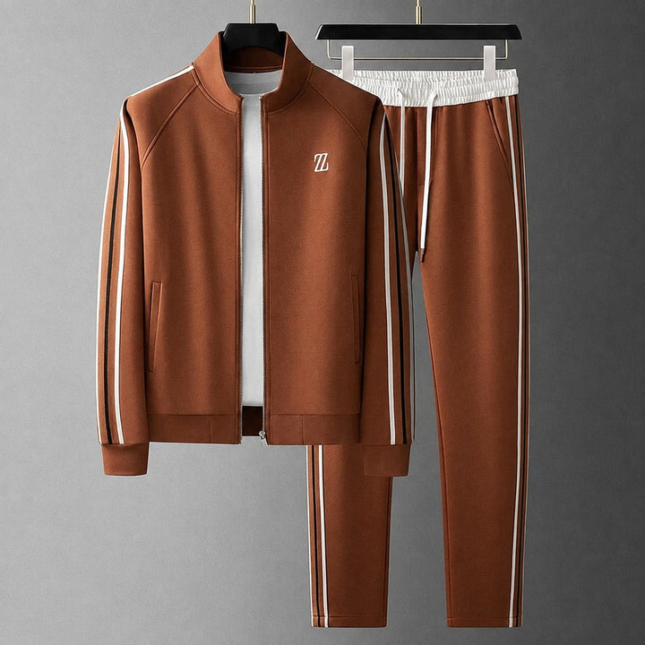 Conjunto de fato de treino masculino casual, versátil para outono/inverno. Conforto e estilo para lazer.