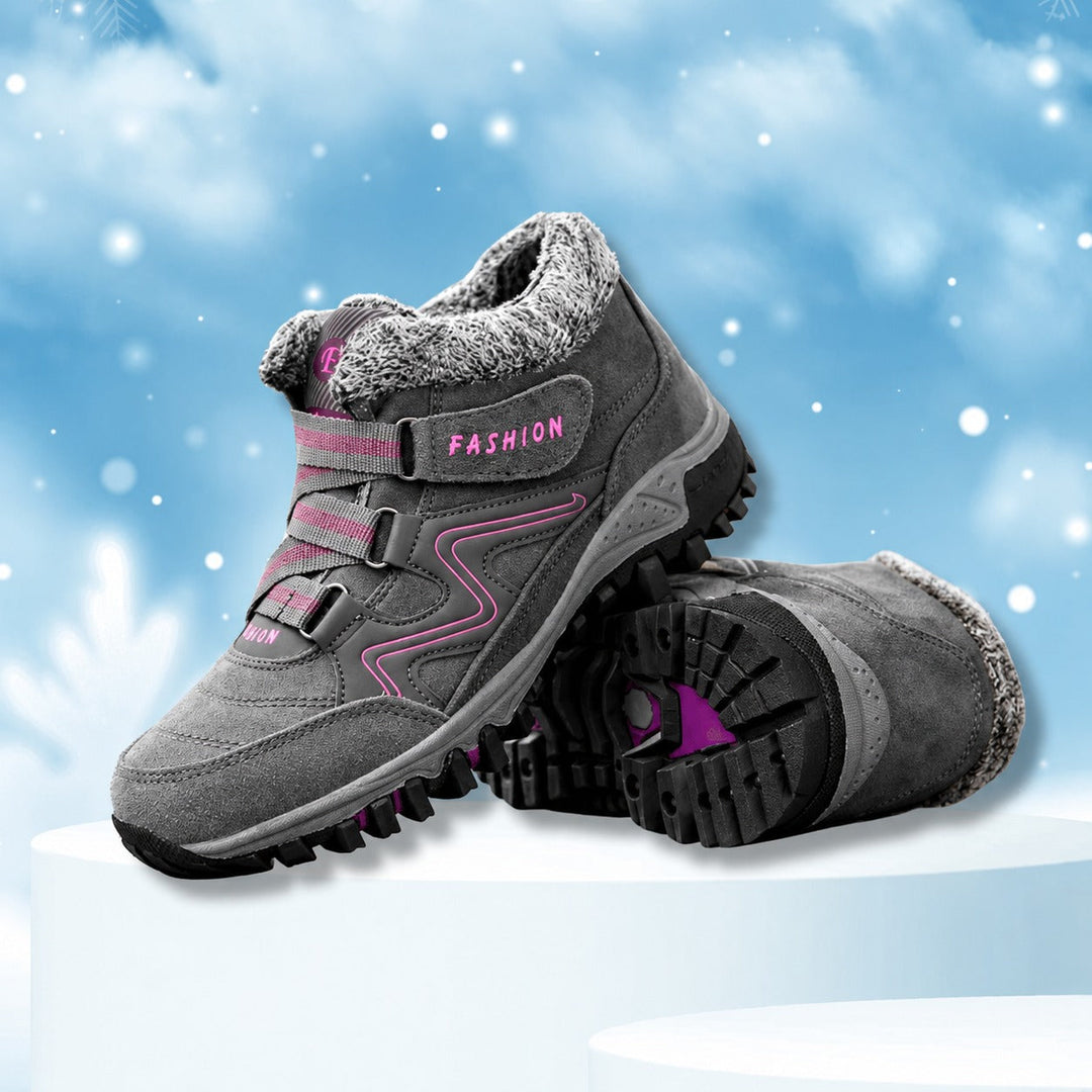 Botas femininas Tamara no pé, look casual de inverno com conforto e estilo. Sapatos quentes para mulheres.