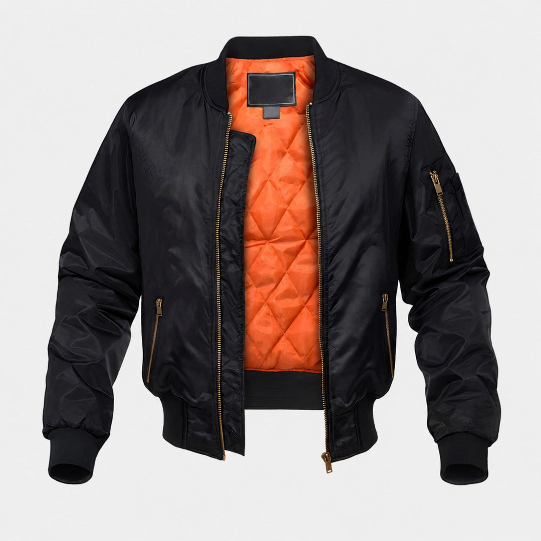 Jaqueta bomber masculina moderna para outono-inverno, estilo casual versátil e confortável. Ideal para moda masculina.