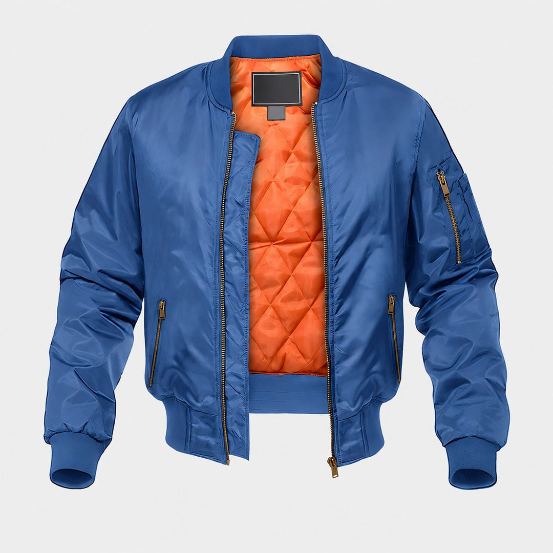 Jaqueta masculina bomber de estilo moderno, oferece conforto para uso diário. Perfeita para outono e inverno casual.