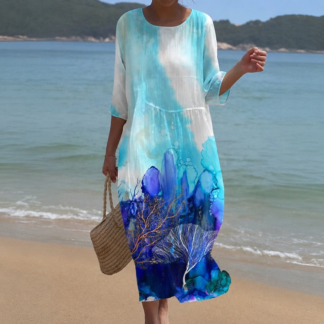 Vestido feminino midi versátil, estilo fluido para verão, confortável e chic, disponível em cores lindas.