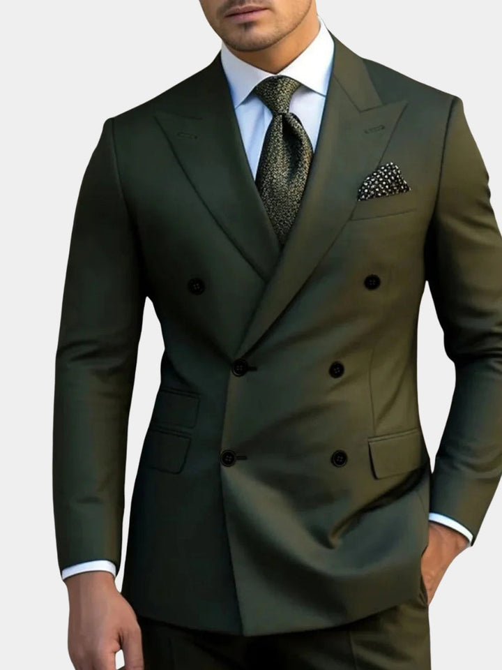 Fato duplo homem para cerimónia, elegante smoking de duas peças em alfaiataria clássica e formal.