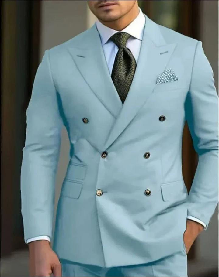 Fato clássico de homem, smoking de duas peças com corte elegante, para eventos especiais e cerimónias.