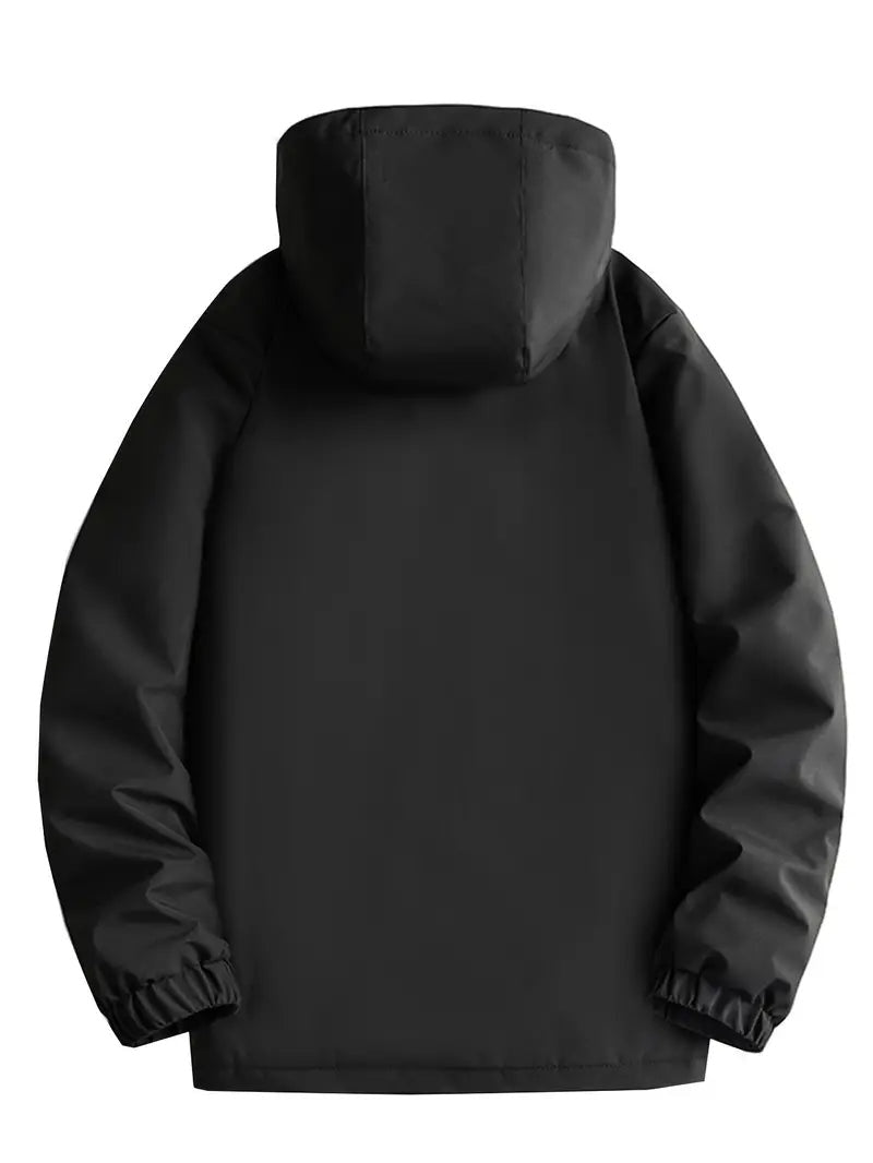 Casaco parka masculino impermeável, oferece proteção completa contra chuva e frio rigoroso de inverno.