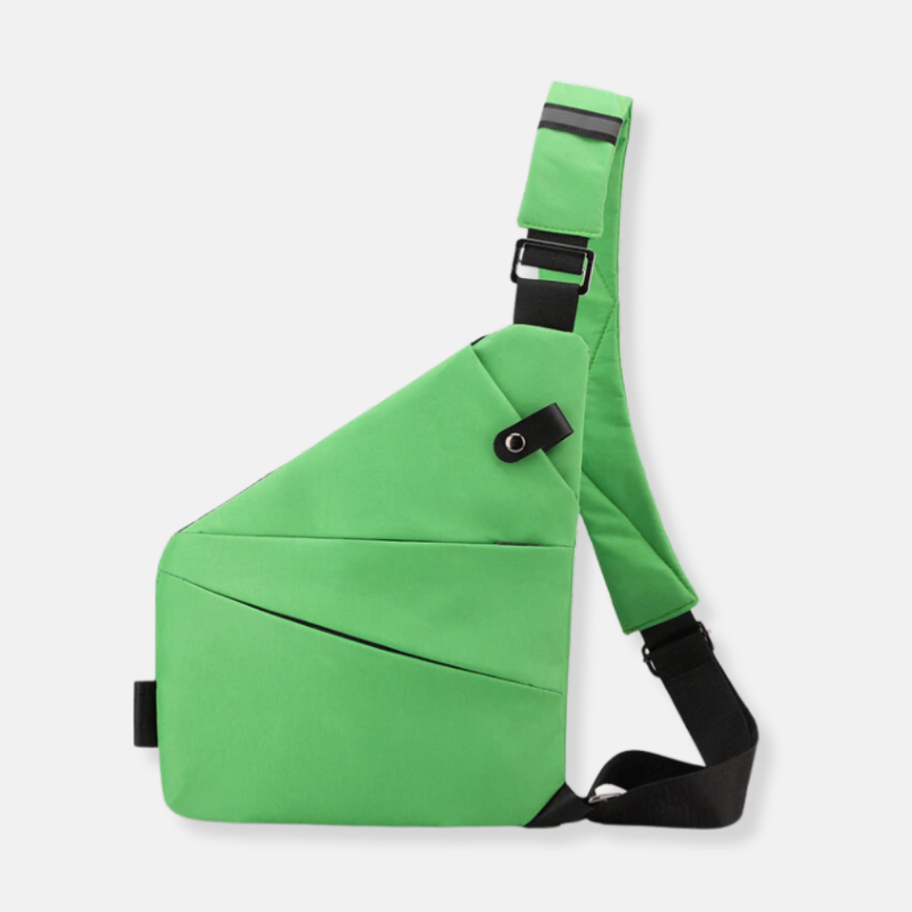 Mini mochila antifurto crossbody compacta, leve e segura para viagens e passeios.