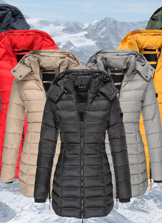 Jaqueta feminina de inverno super confortável. Agasalho acolchoado elegante, ideal para proteção e moda no frio.