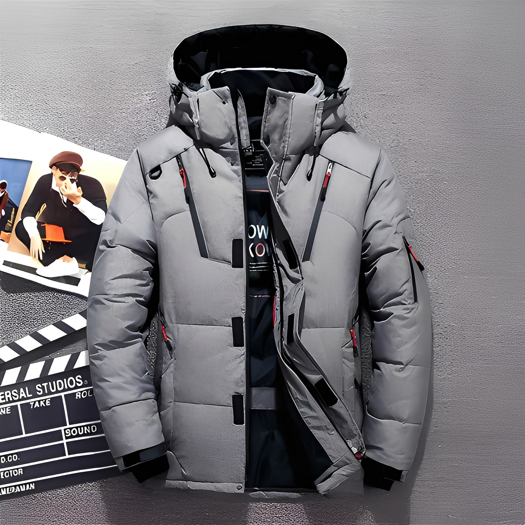Agasalho masculino elegante p/ inverno rigoroso. Jaqueta quente p/ moda masculina urbana e conforto.