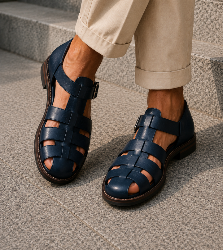 Sandálias pescador homem, confortáveis e ajustáveis, ideais para verão, praia e casual. Proteção duradoura.