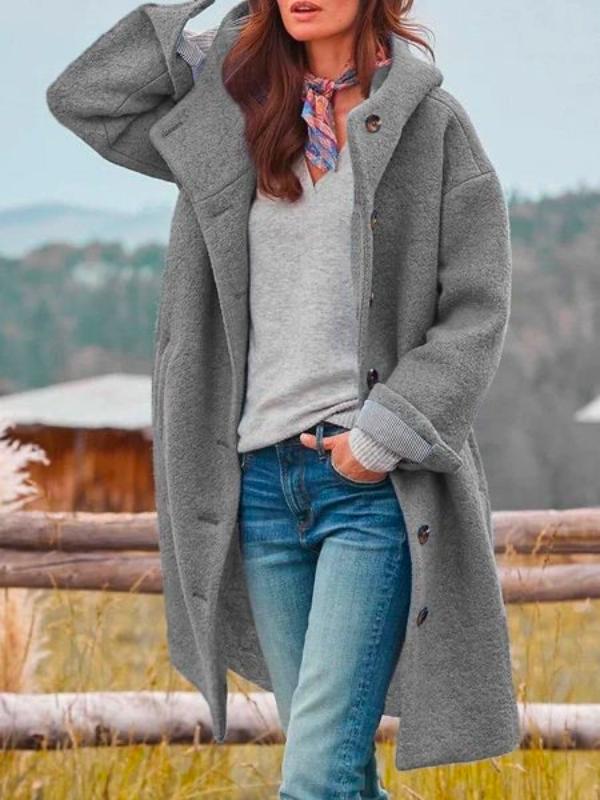 Jaqueta longa feminina de inverno, elegante e super aconchegante. Casaco moderno para o frio, ideal para moda casual.