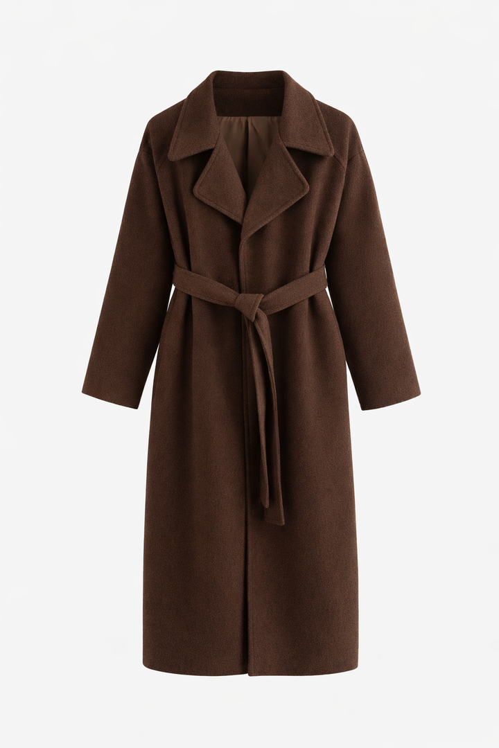 Tendência: casaco feminino envelope em tecido premium. Vestuário elegante para frio, outono inverno com estilo.