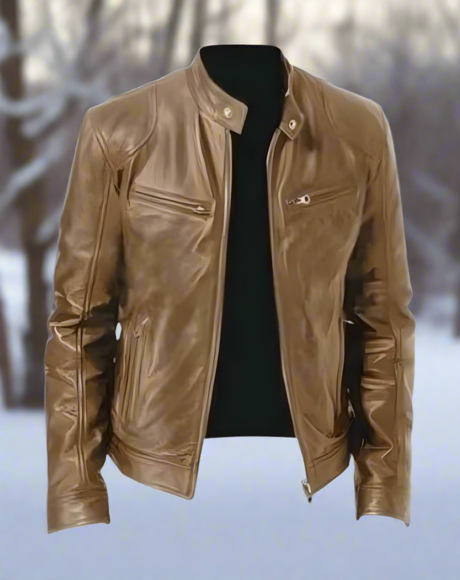 Jaqueta masculina estilosa para outono inverno, modelo slim fit moderno e elegante.
