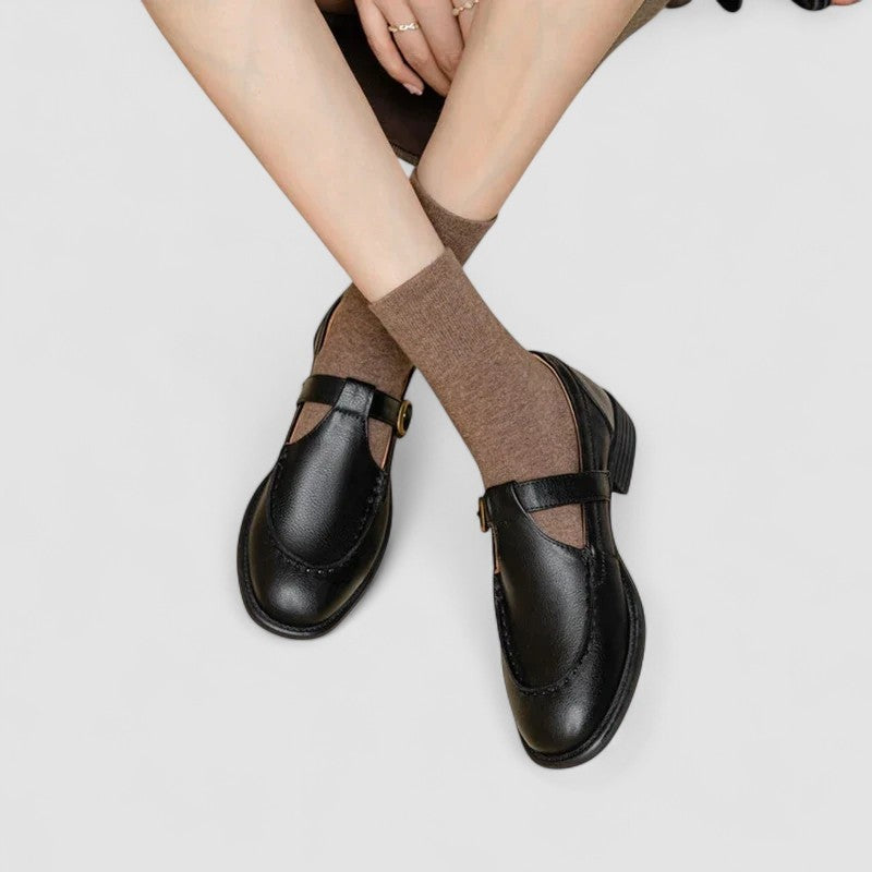 Sapatos Mary Jane femininos bico quadrado salto baixo. Conforto e elegância para o dia a dia.