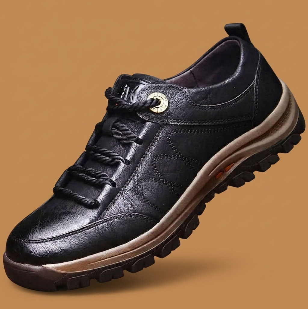 Sapatos Derby masculinos pretos com sola antiderrapante, ideais para conforto e estilo urbano no dia a dia.