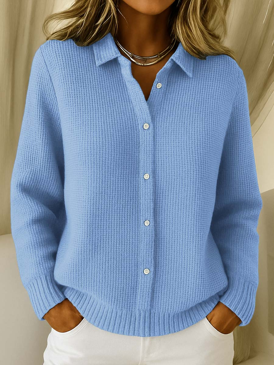 Roupa cardigan feminina versátil e elegante, ideal para mulheres no outono e inverno. Conforto e moda garantidos.