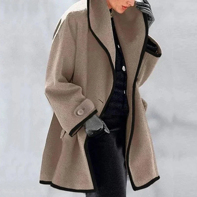 Elegante gabardine feminina, casaco perfeito para o inverno, combinando moda e funcionalidade.