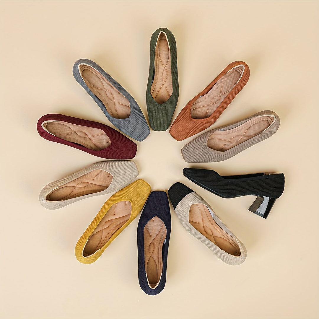 Scarpin feminino confortável com salto bloco estável, perfeito para o uso diário e casual.