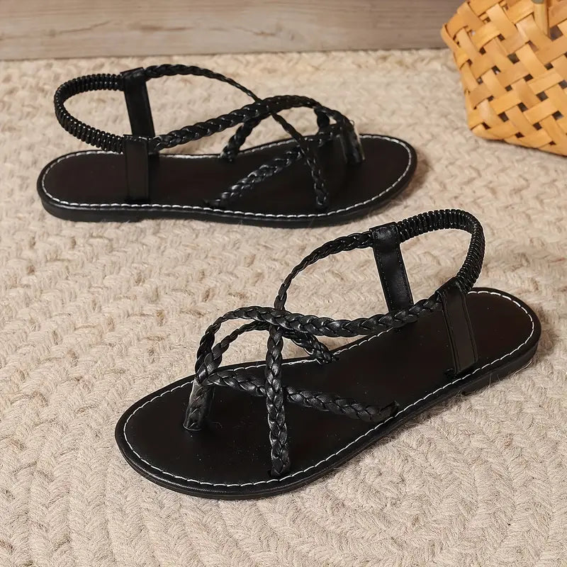 Sandálias de verão femininas, perfeitas para a praia ou casual, com ajuste confortável.