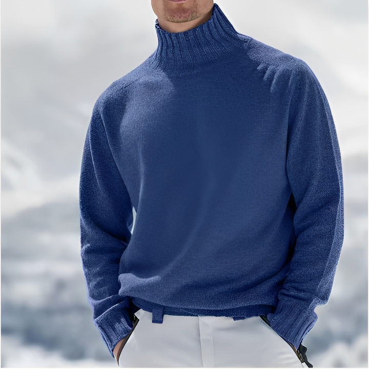 Camisola de inverno masculina, gola alta, em malha macia para máximo conforto e calor.