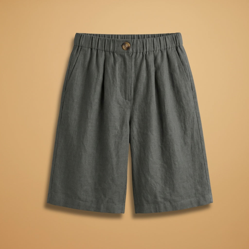 Calções bermuda femininos com cintura elástica para máximo conforto e estilo casual de verão.