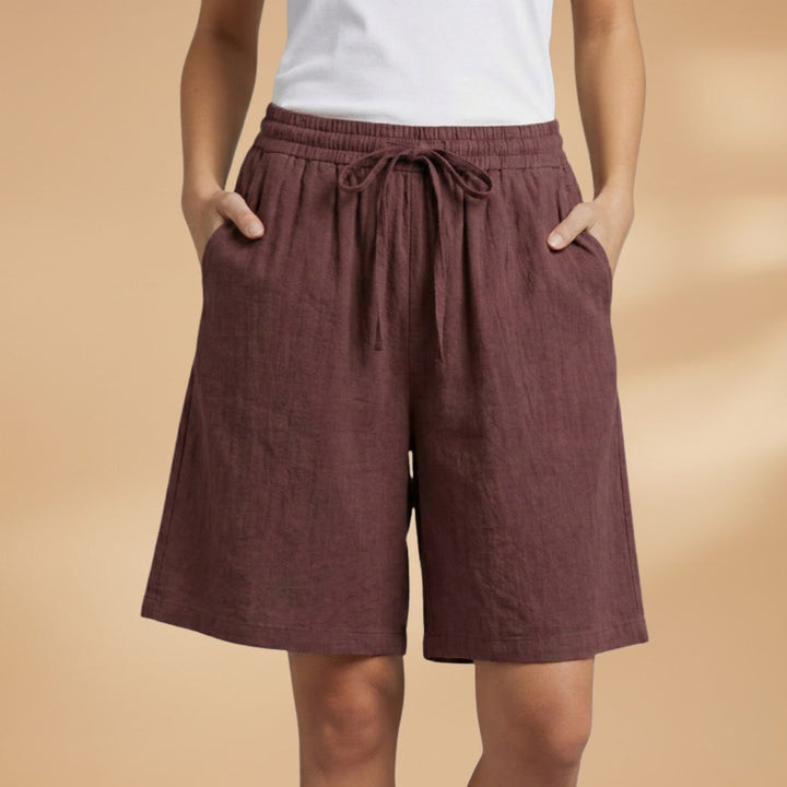 Bermudas femininas versáteis para o verão, cintura elástica e ajuste relaxado.