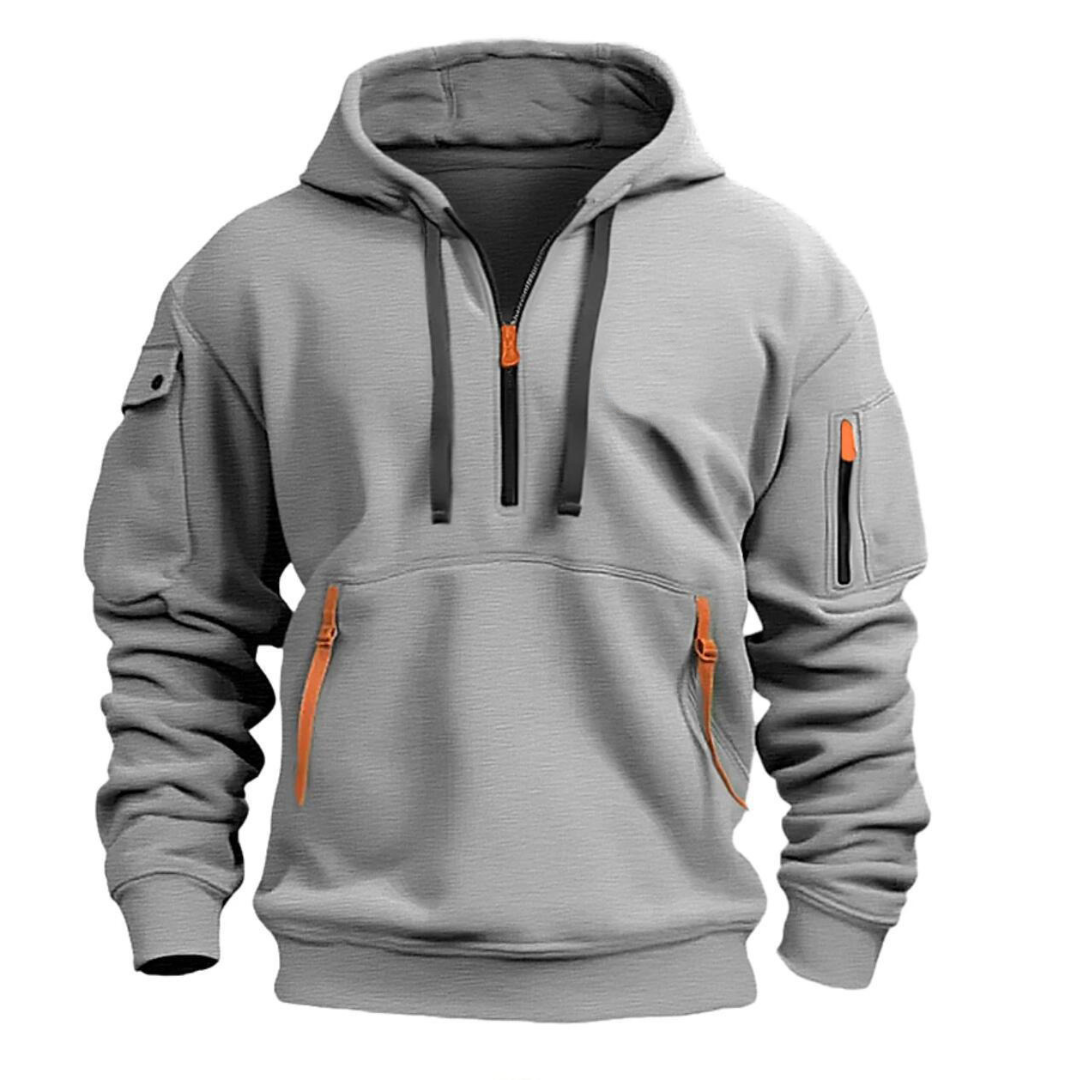 Agasalho masculino confortável com capuz e estilo moderno, perfeito para moda masculina e dia a dia.