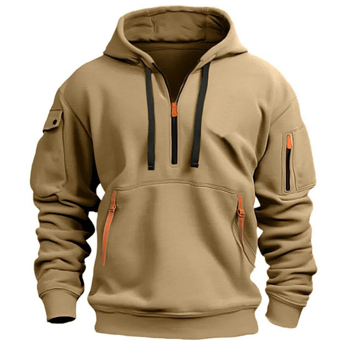 Agasalho versátil masculino com capuz para outono inverno, oferecendo conforto e estilo em qualquer ocasião.