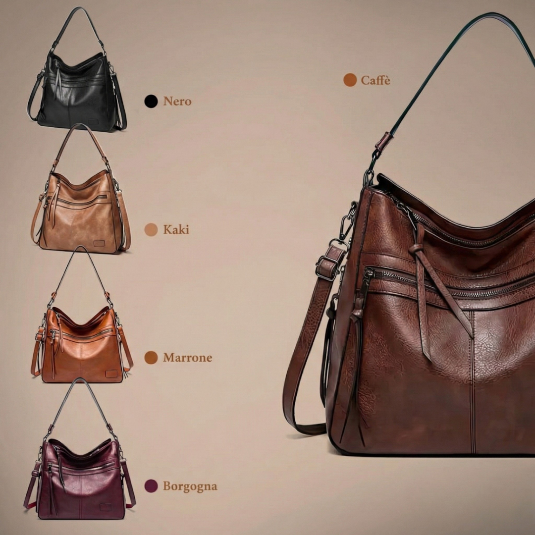 Bolsa de couro genuíno feminina, ideal para uso diário. Acessório casual elegante e versátil.