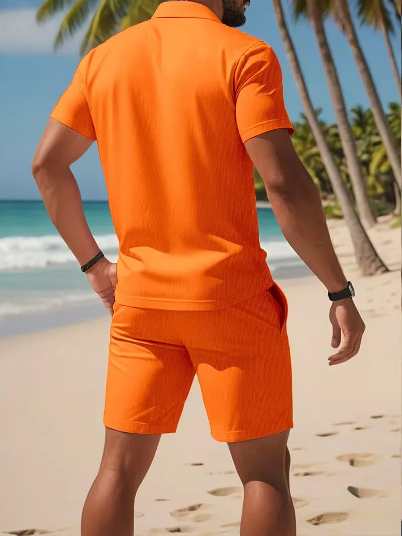 Polo e calção: o look coordenado masculino para o verão, estilo e conforto diário.