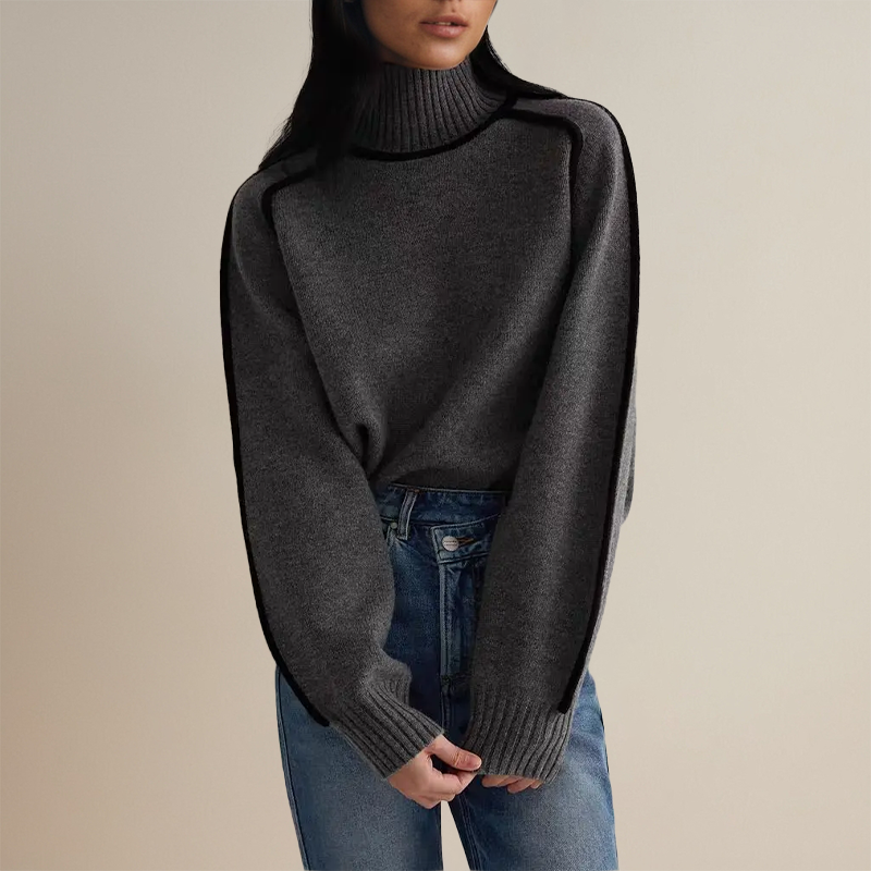 Desfrute do conforto e estilo elegante da camisola feminina gola alta. Essencial para moda outono/inverno aconchegante.