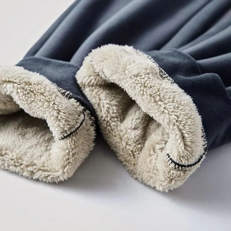 Agasalho masculino térmico com capuz, conjunto de treino forrado a borreguinho para outono/inverno.