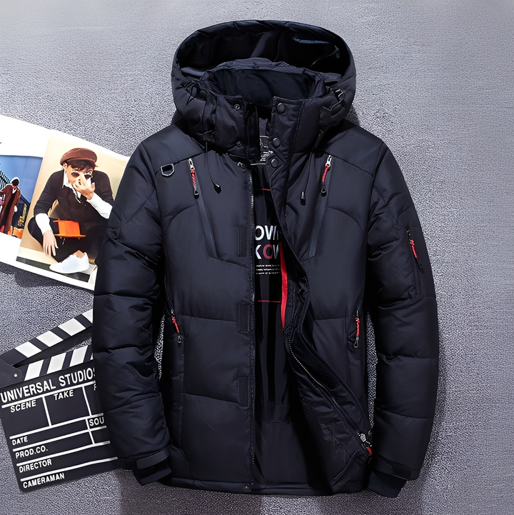 Jaqueta masculina de inverno, ideal p/ frio. Roupa de frio elegante c/ design moderno p/ moda masculina urbana.